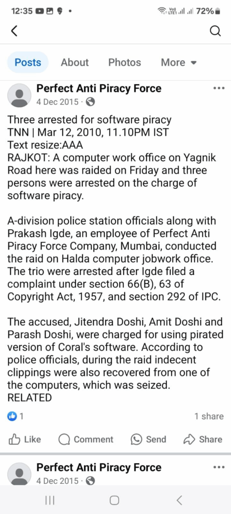 Three Arrested for Software Piracy in Rajkot, Yogesh Jagdale